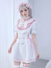 ROMWE Kawaii Cute Lolita Style Lace Patchwork A-Line Waist Cinched Mini Dress, Anime/Kawaii